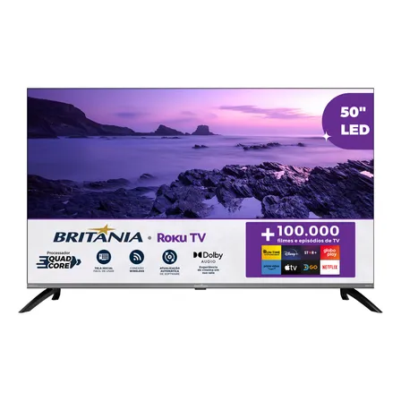 Smart Tv 50 Led 4k Britania B50cra Uhd Roku Dolby Audio Wi-fi Hdmi Hdr10 110/220v
