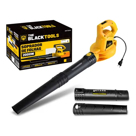 Soprador De Folhas E Resíduos Elétrico 2000w Para Jardim Bsf2000 The Black Tools Amarelo 220v
