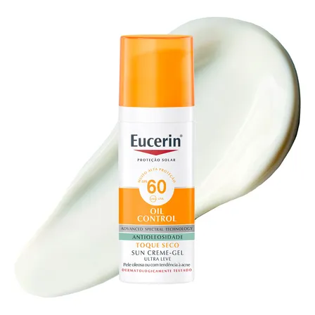 Eucerin Protetor Solar Facial Oil Control Fps 60 50ml, Antioleosidade, Rosto, Proteção Uva, Uvb E Luz Visível