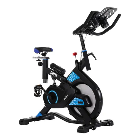 Bicicleta Ergométrica Spinning Mecanica 13kg Vmax Odin Fit Cor Preta E Azul