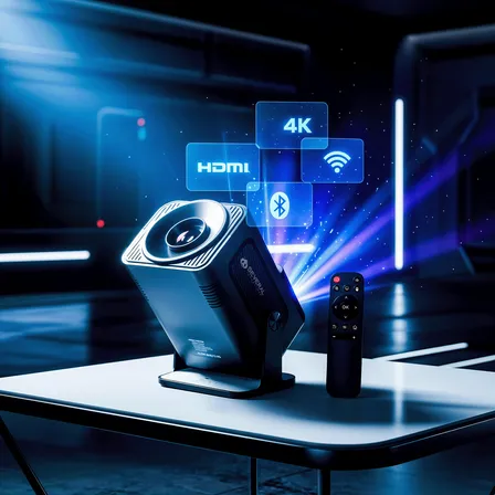 Projetor Smart Portátil Hy 320 Full Hd 4k Bluetooth Wifi Cor Android 11.0 5g Tv Cinema Em Casa Several Importados Preto 127/220v