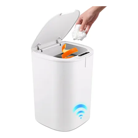 Lixeira Inteligente Com Sensor Automática Lixeira 16l+ Branco