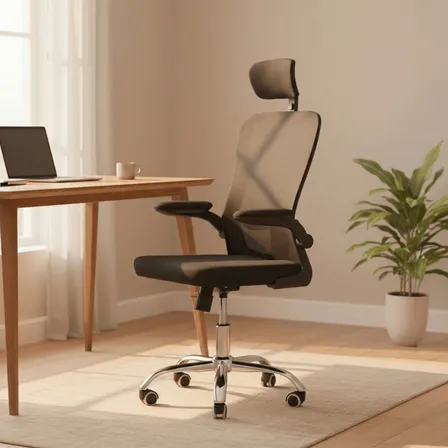 Cadeira De Escritório Diretor Com Encosto De Cabeça Flink Healer Preto Espuma