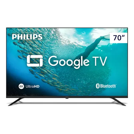 Smart Tv Philips 70 4k Google Tv Comando De Voz 70pug7019