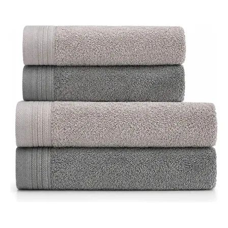 Jogo De Toalhas Banho 4pçs 100% Algodão Fio Penteado Tecnologia Softmax Unika Imperial Karsten Cinza Liso