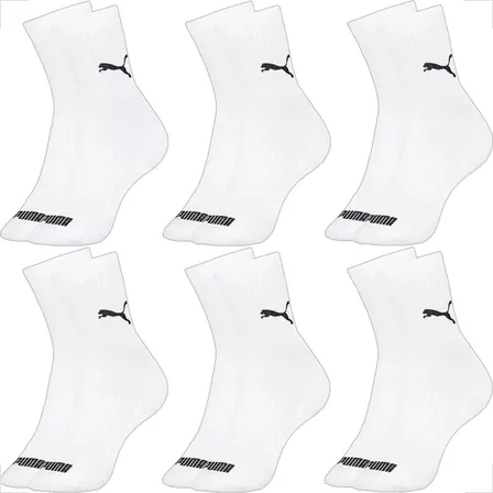 Kit 6 Pares Meias Puma Cano Médio Masculino Adulto Algodão