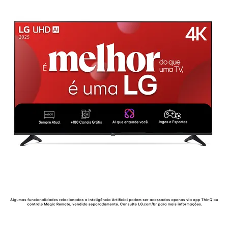 Smart Tv 4k 55  LG Uhd 55ua75 Processador 7 Ai Ger8 4k Super Upscaling Google Cast Alexa Integrado Controle Remoto Padrão Webos 25