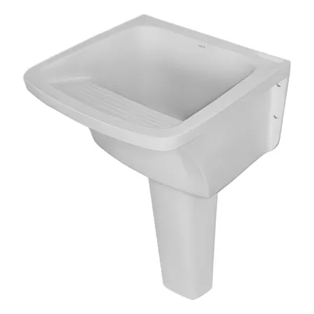 Tanque P Com Coluna Fiori 20 Litros Louça Branco 51x82cm