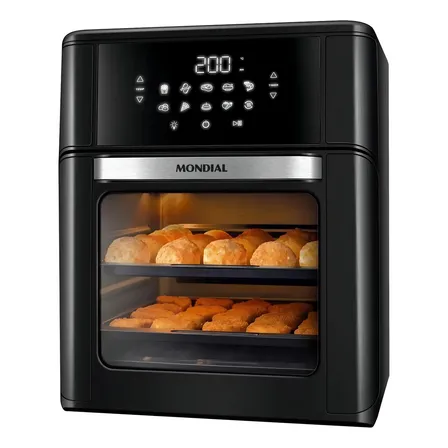 Fritadeira Air Fryer Oven Mondial Afon-12l-fb 2 Em 1 12l 2000w Cor Preta Preto 127v