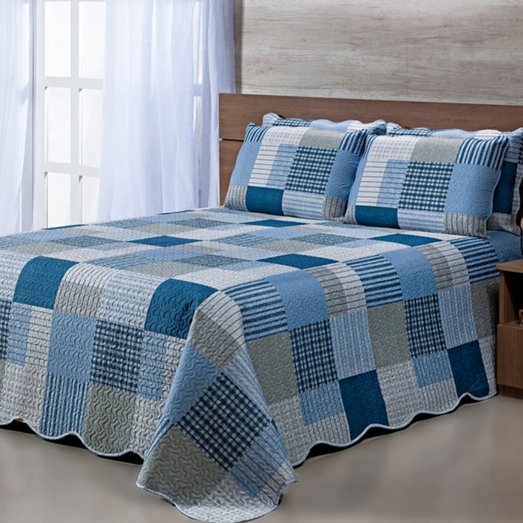 Cobre Leito colcha Casal Dupla Face 3 Peças com Fronhas Estampas Sortidas Decoração lindo