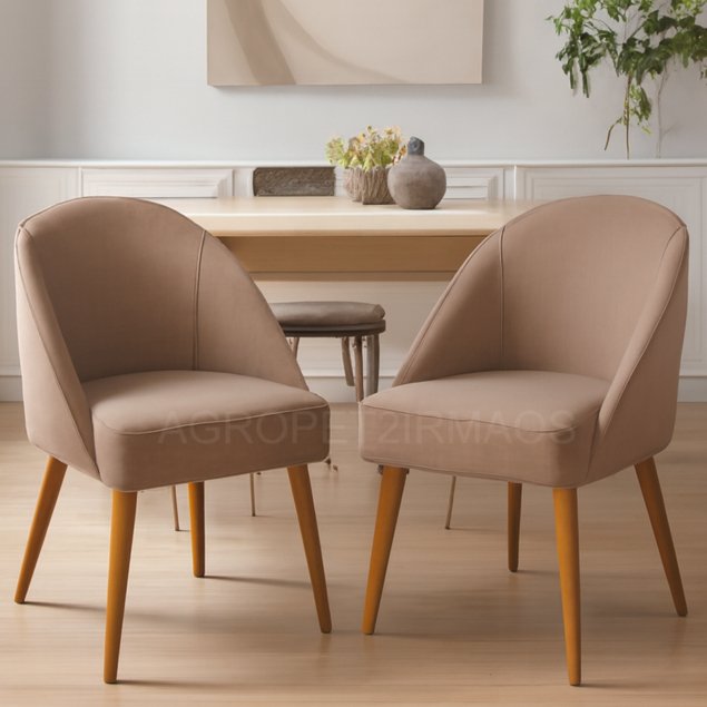 kit 2 Cadeira de Jantar Lua Decorativa Poltrona Lua Sala de Estar Salão Quarto Estética Recepção