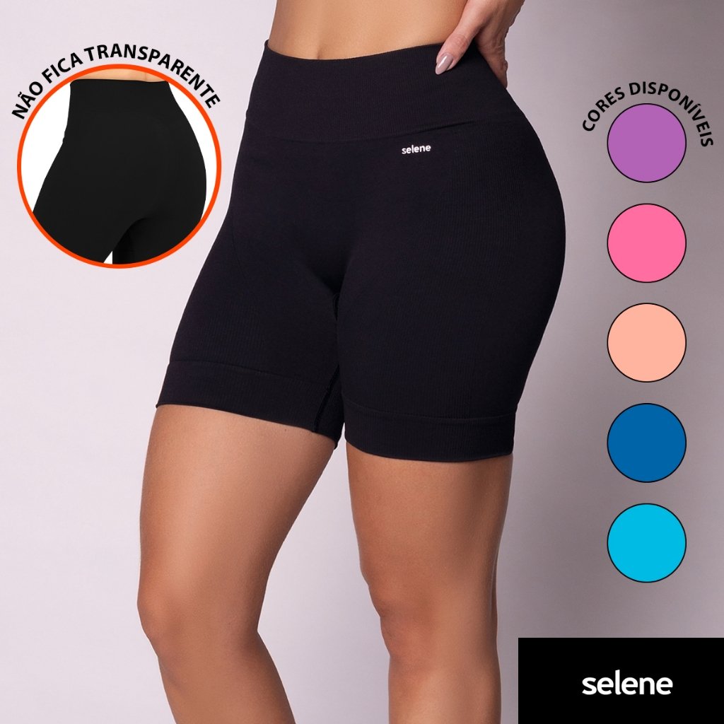 Short Selene Poliamida Academia Sem Costura Leg Legging Shorts Sem Transparência Bermuda Fitness Corrida