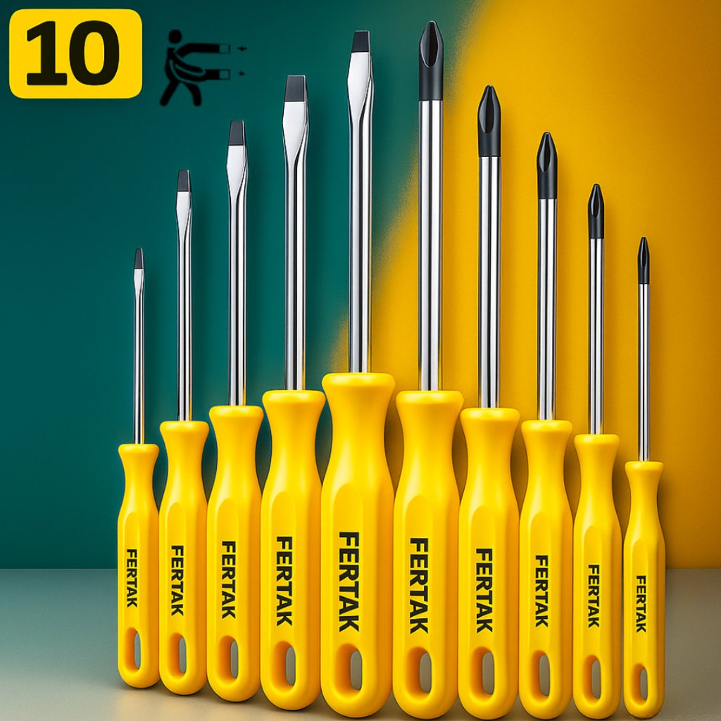 Kit Chaves De Fenda e Philips 10 Unidades Jogo de Chave Profissional Imã Magnética Envio Rápido
