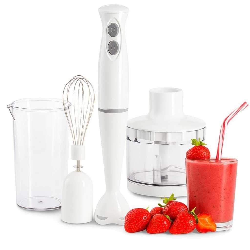 Mixer Processador Turbo 3 Em 1 250w Triturador E Fuet Branco - Bak -220V
