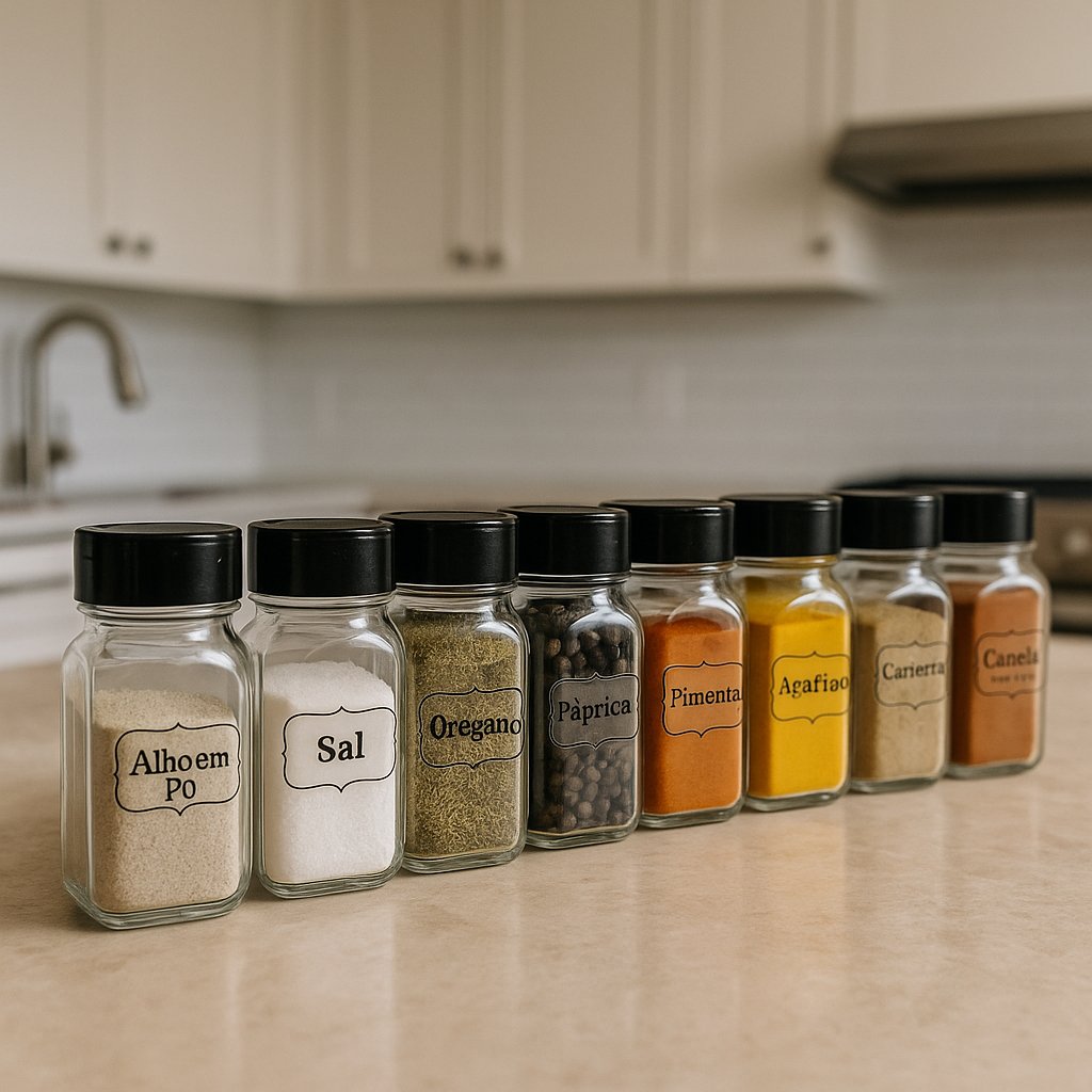 KIT Porta Temperos Premium para Cozinha Envio Imediato + Cartela de adesivos 3D Temperos