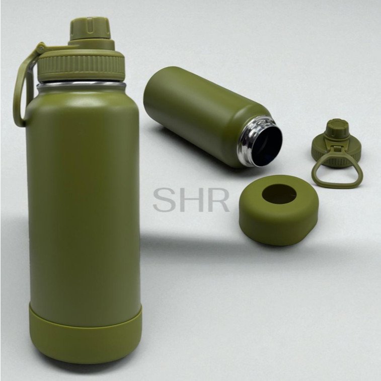 Garrafa Inox Térmica 1000ML Com Capinha Protetora De Silicone Antiderrapante