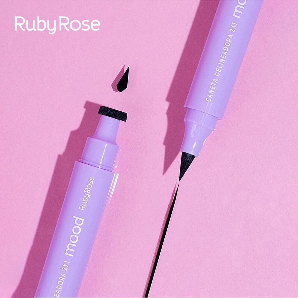 Caneta Delineadora 2 em 1 Mood Ruby Rose: Olhar de diva em um só produto!