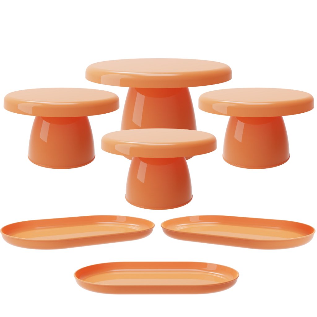 Kit Festa 1 Boleira Cake Popi 18cm 3 Mini Cake Popi e 3 Bandejas Popi