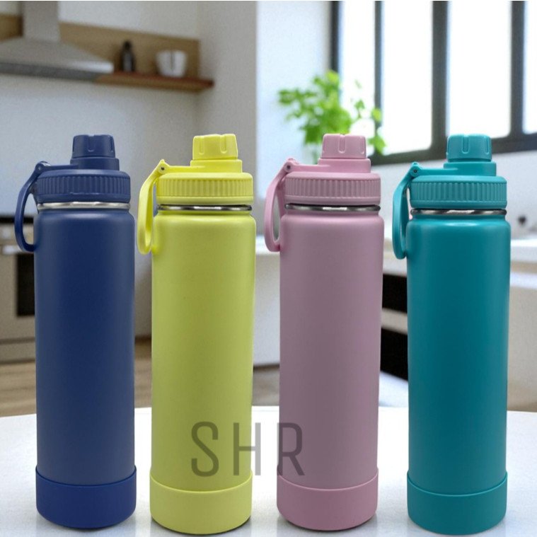 Garrafa Térmica 800ml Com Base De Silicone Removível Aço Inoxidável Quente/Frio