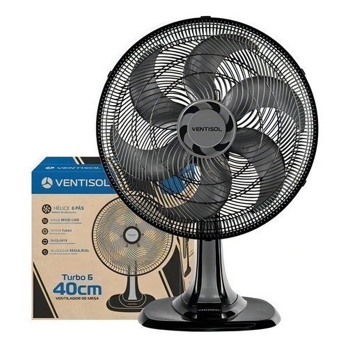 Ventilador de Mesa 40 cm 10 Pás com 3 Velocidades Ventisol Turbo 10