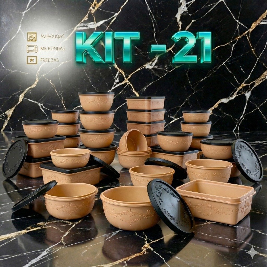 Kit Potes Plásticos 21 Peças Oliplast Organizadores de Cozinha Livre De Bpa Free