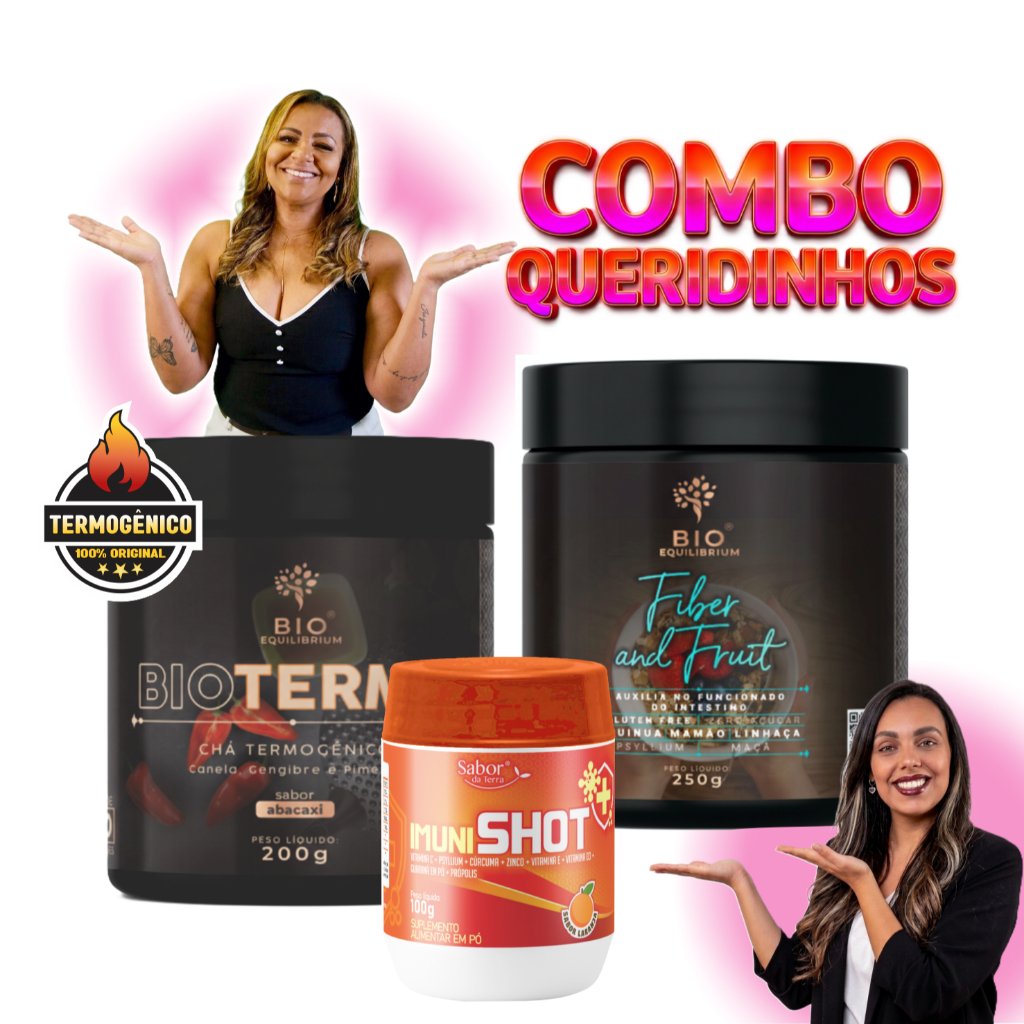 Combo Termogênico Natural + Suplemento para Imunidade + Fibras Funcionais | BioTermo + ImuniShot + Fiber and Fruits