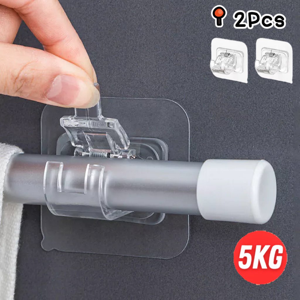 2/4/8pcs Ganchos Autoadesivos Para Suporte Para Barra de Cortina Adesivo Instalação Sem Pregos e Ajuste Fácil