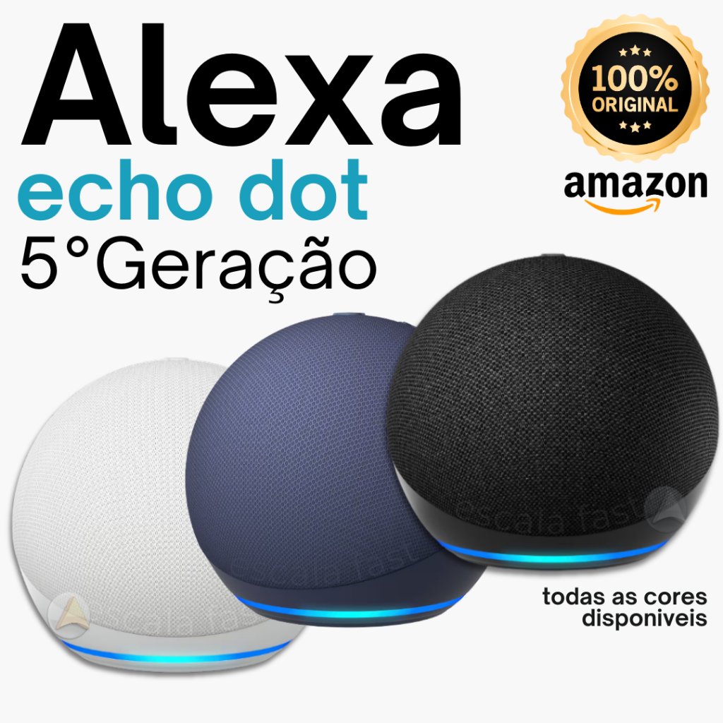 Alexa Echo Dot 5ª Geração Com Som Original Speaker - Já no Brasil com Envio Imediato