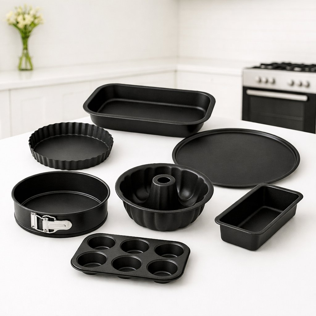 Conjunto Multi Formas 3/5/7 Peças – Antiaderente Para Assar Bolos, Pães, Tortas e Pizzas