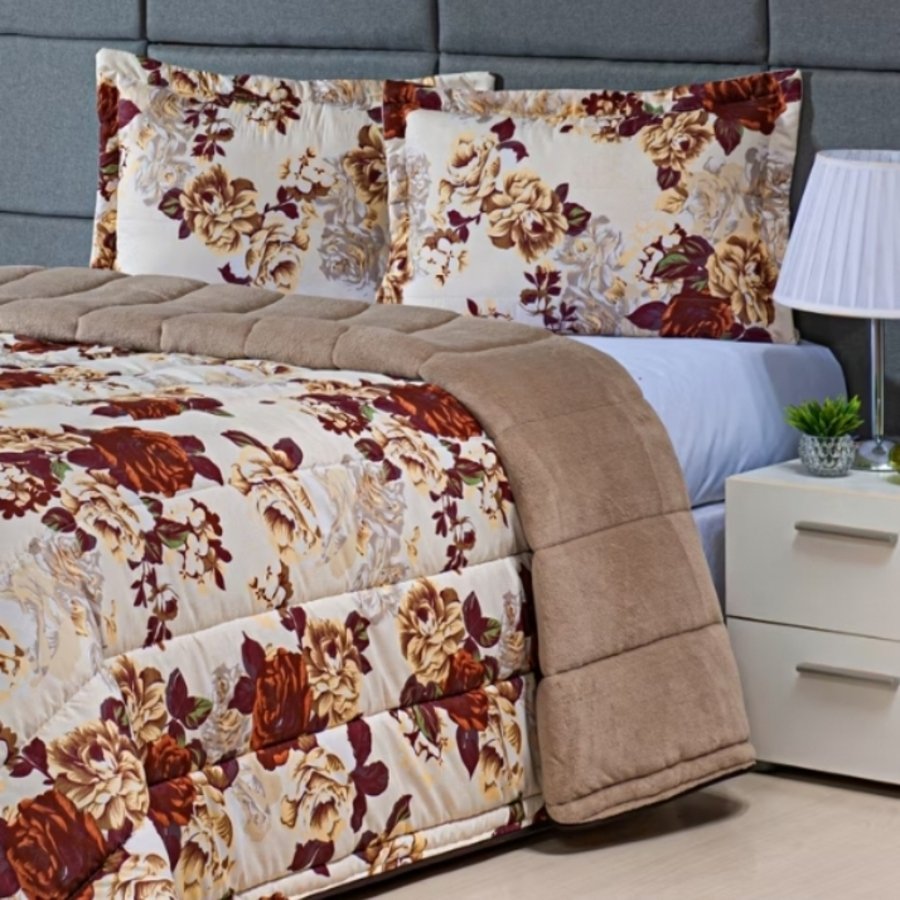 EDREDOM CASAL DUPLA FACE AVULSO ESTAMPA SORTIDA