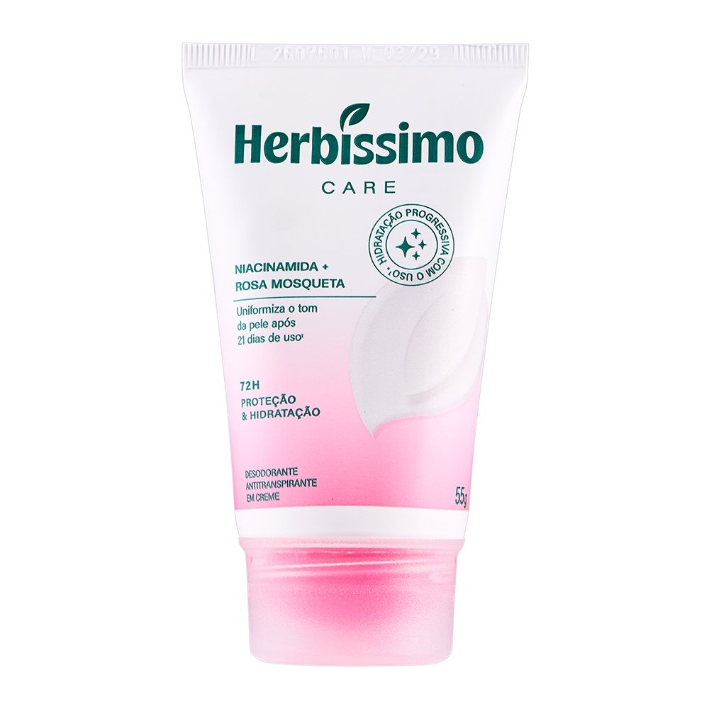 Creme Desodorante Antitranspirante Herbíssimo Care Rosa Mosqueta E Niacinamida 55g