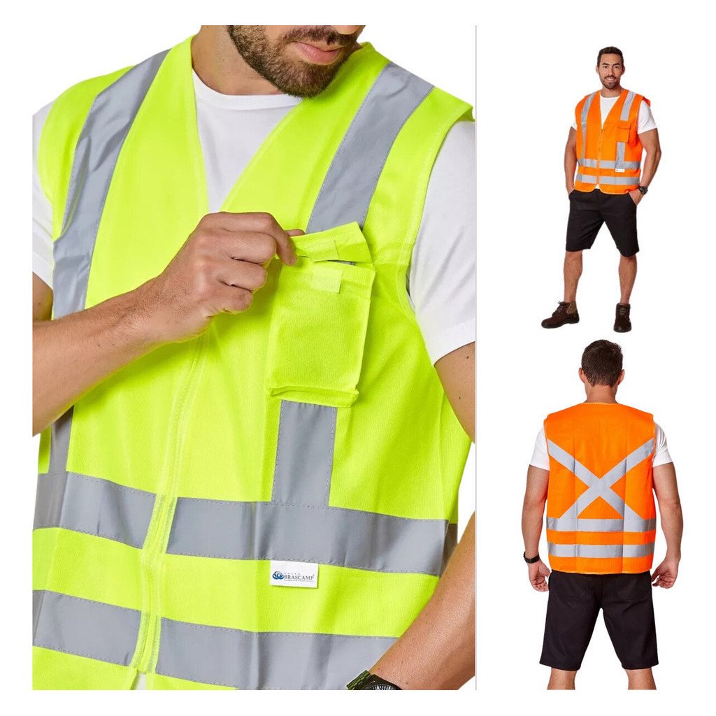 Colete Refletivo Segurança Sinalização Obra Transito Blusão
