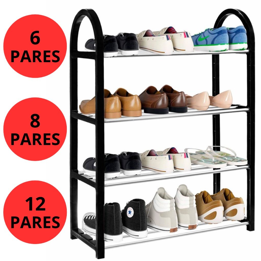 Sapateira Organizadora 3 e 4 Andares 6 a 12 Pares Organizador de Calçados Portátil