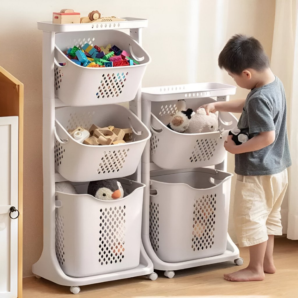 Organizador Armário Carrinho de Brinquedos Roupas Multiuso com Rodinhas Banheiro Lavanderia Cozinha Quartos