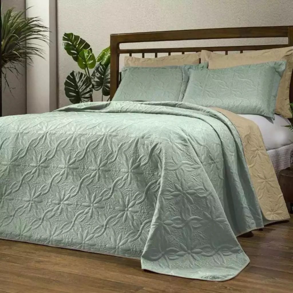 Cobre Leito colcha Queen Size/ Todo Matelado Toque Macio - 1 Peça varias cores