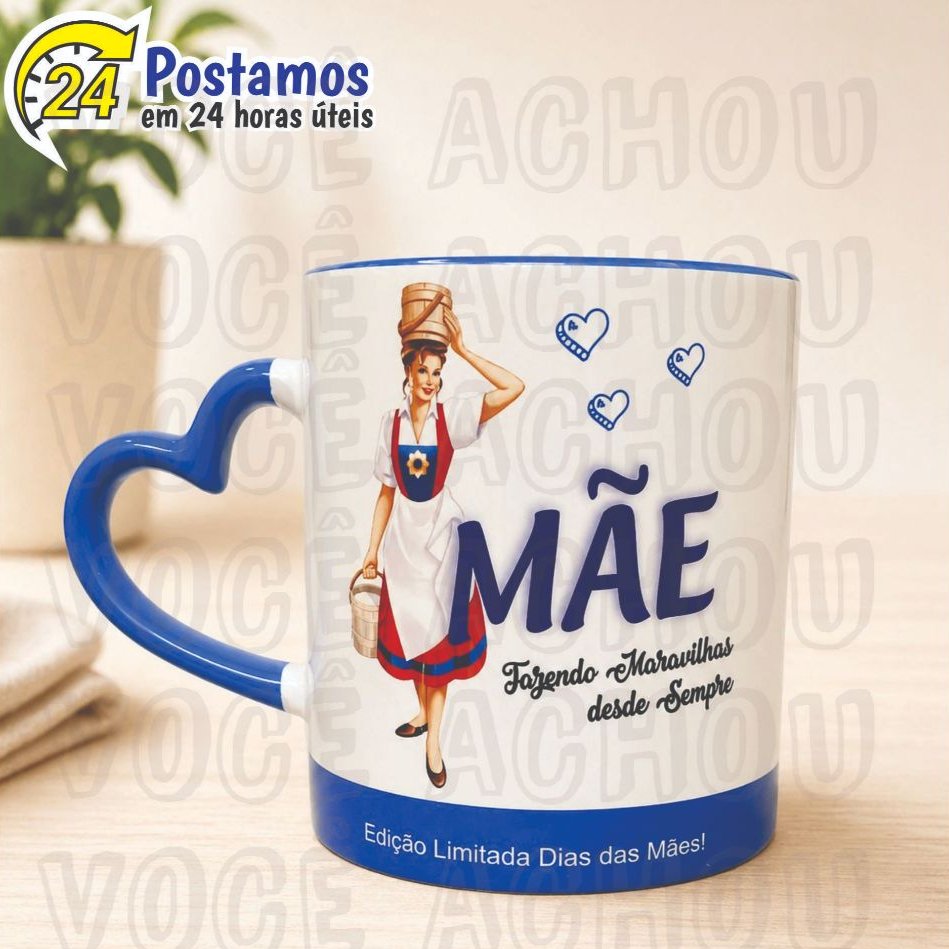 Caneca Dia das Mães Personalizada Mãe Edição Limitada de Porcelana para Presente