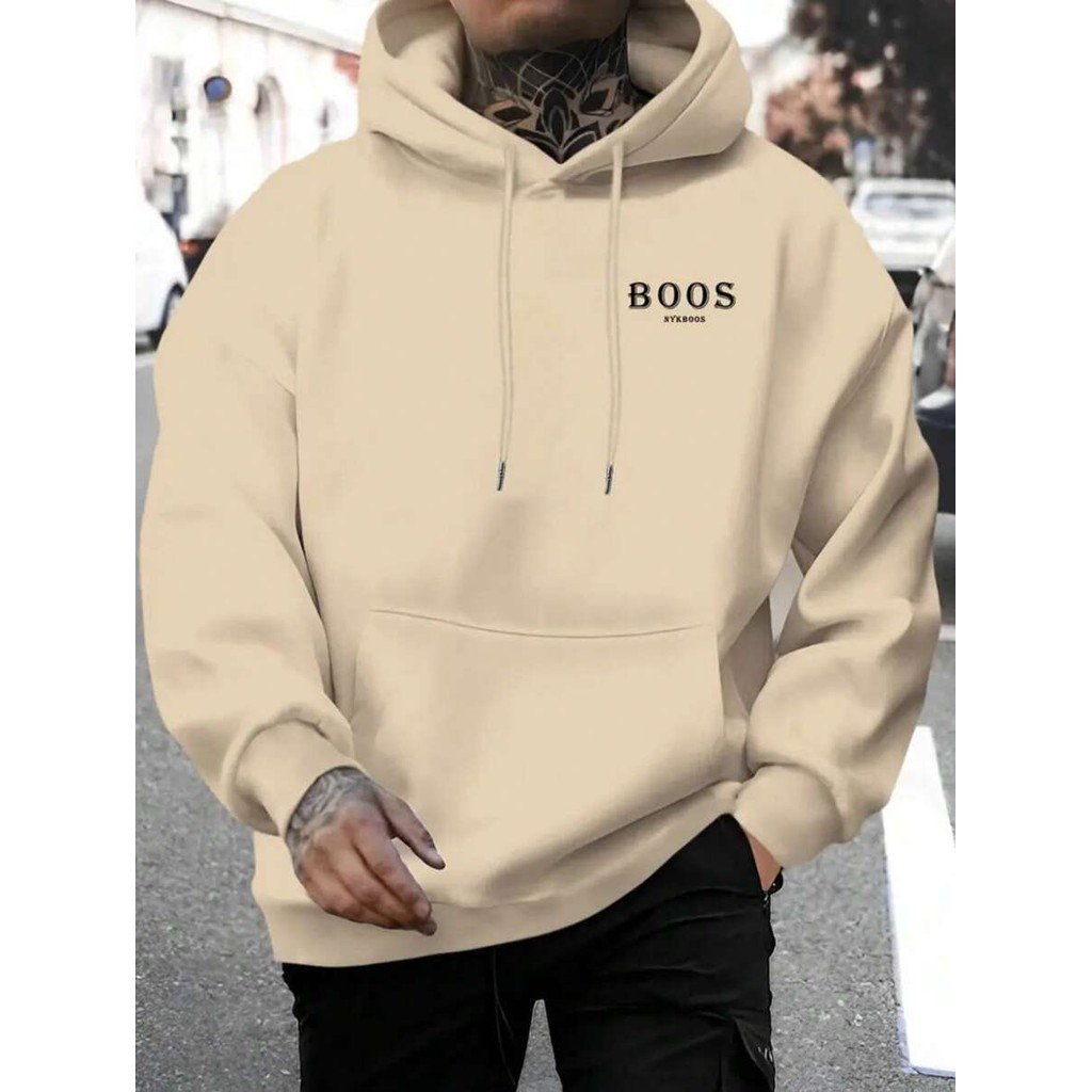 Moletom Blusa De Frio Canguru Personalizado Desenho Escrito Bos Streetwear Flanelado
