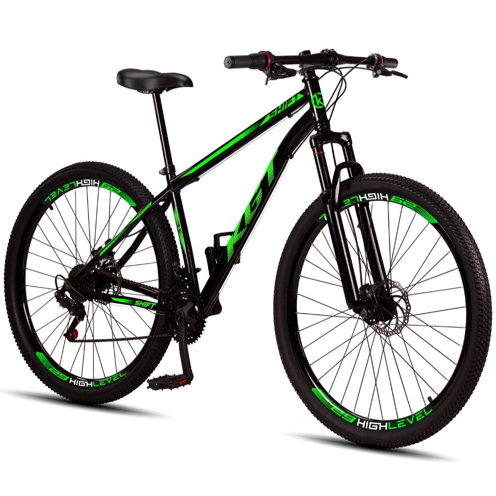 Bicicleta Aro 29 KGT Shift Aço Carbono Freios a Disco Suspensão 21 Marchas