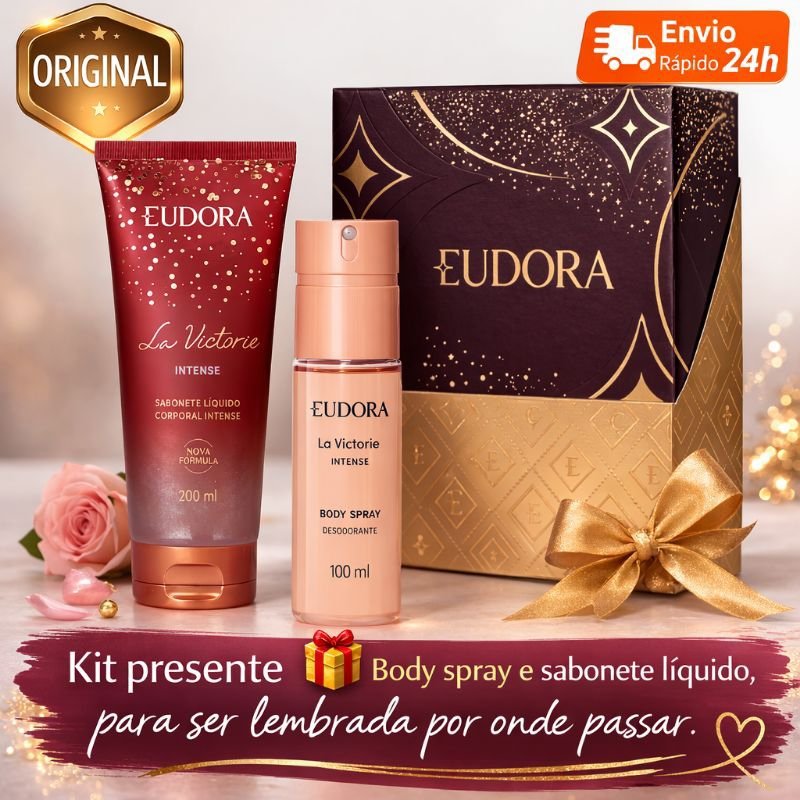 Kit Presente La Victorie Intense Eudora( Dia das mães )Body Spray 100ml + Sabonete 200m | Original