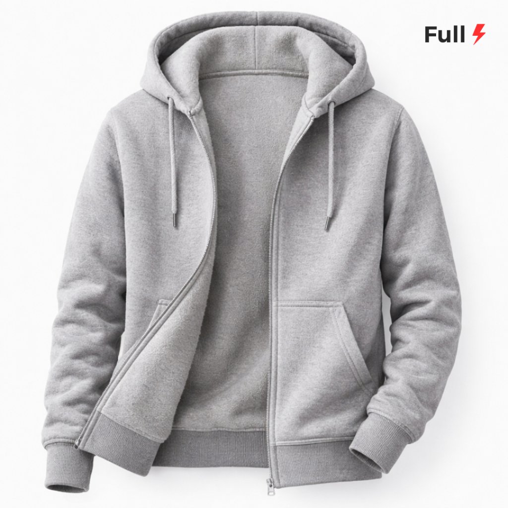 Moleton Ziper Aberto Jaqueta Estiloso Blusa De Frio Feminino Masculino Canguru Capuz Bolso Inverno