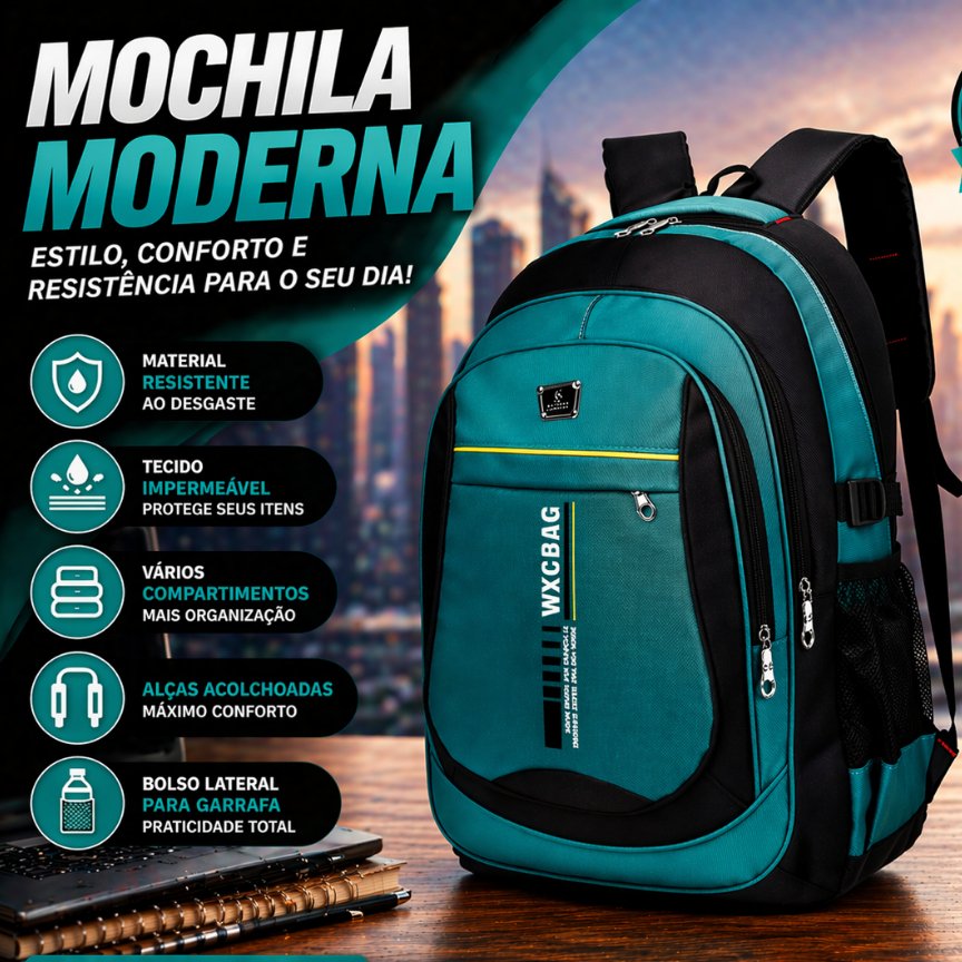 Mochila Bolsa Masculina Resistente à água Notebook Impermeavel
