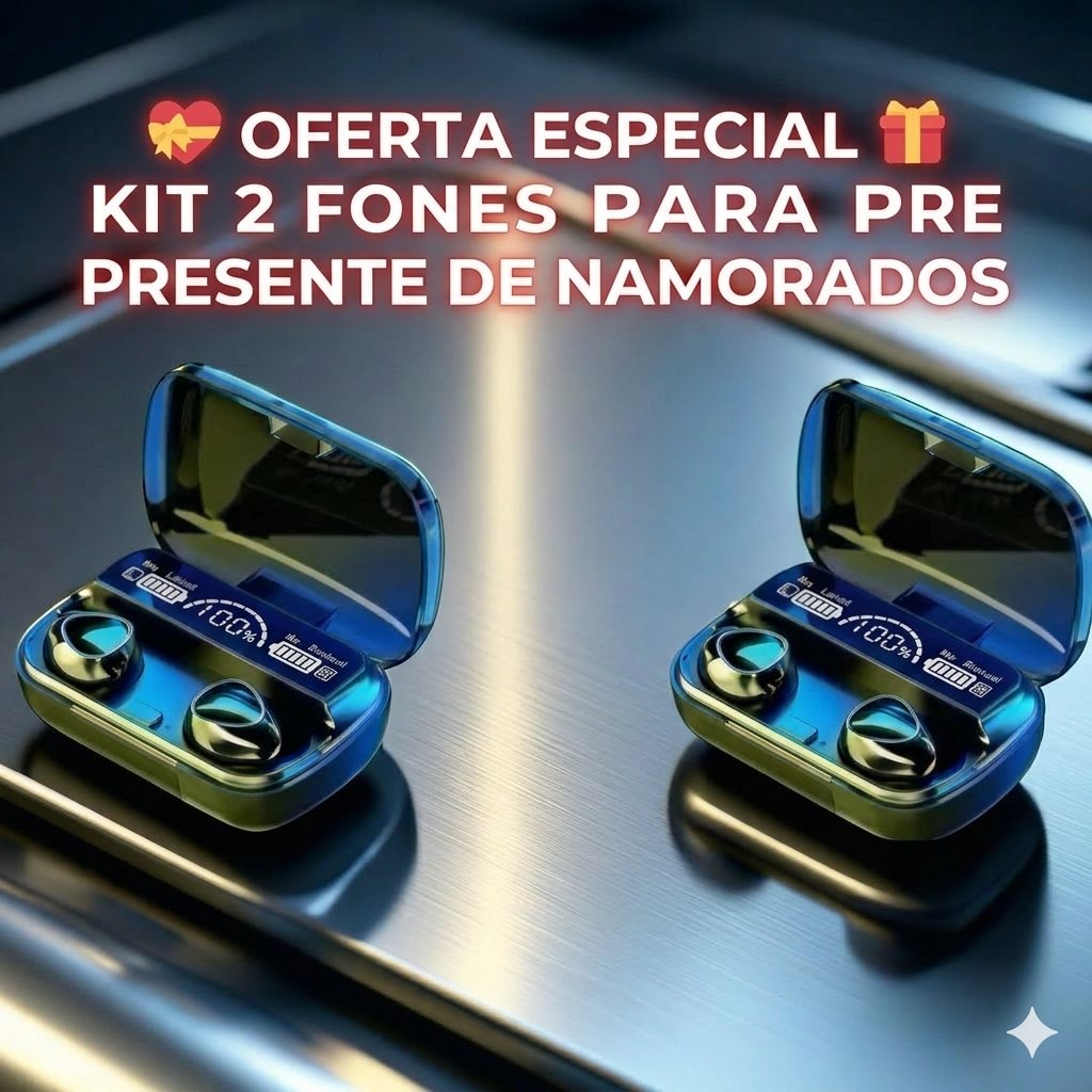 【Ofertas Especiais | Presentes】Kit M10 Bluetooth 5.3 TWS com fones de ouvido estéreo sem fio e car