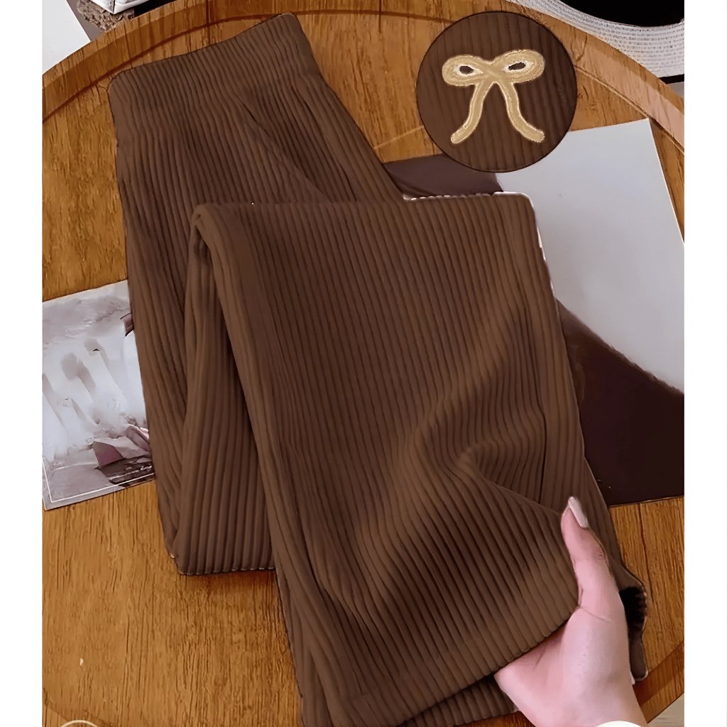 Calça Pantalona Feminina Tecido texturado Calça Feminino Cintura Alta Pantalona Elegante