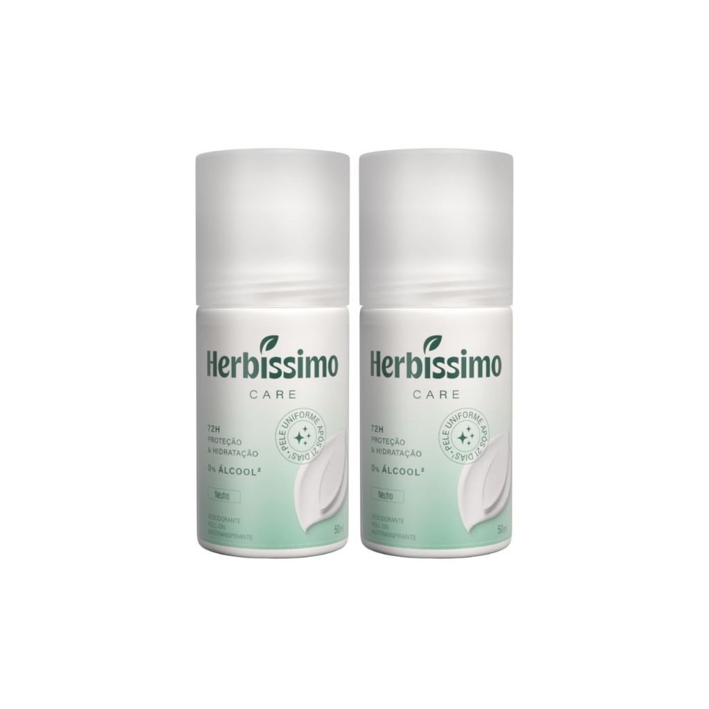 Kit Desodorante Roll-On Antitranspirante Herbíssimo Care Neutro 50Ml (2 unidades)