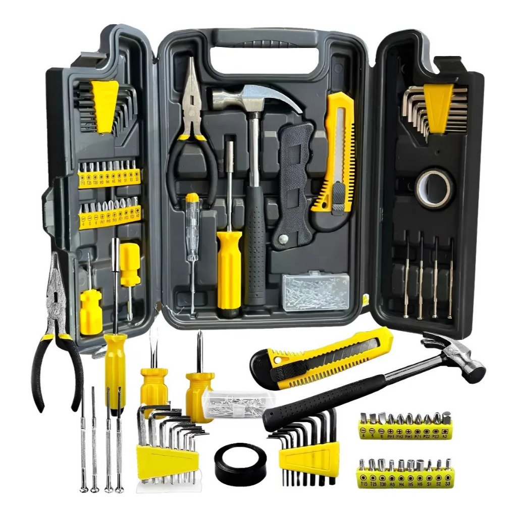 Kit Jogo De Ferramentas Completo 200 Pcs C/Soquetes Chaves Maleta