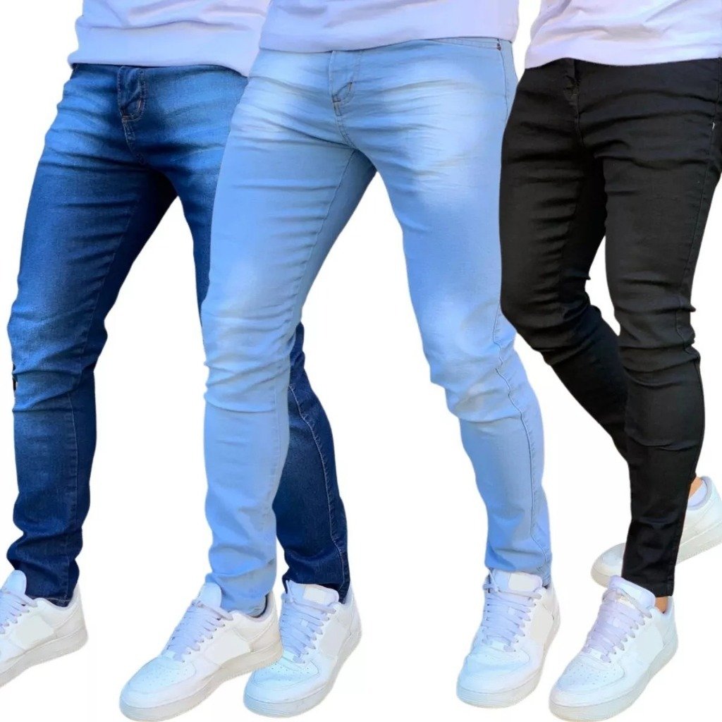 Kit Calças Jeans Masculina estica muito direto da fabrica skinny linha premium NF
