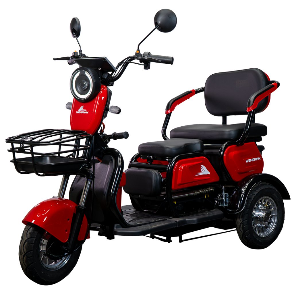 Triciclo Elétrico 3 Lugares WX-T03 Bateria de Lítio 800W 48V 20Ah