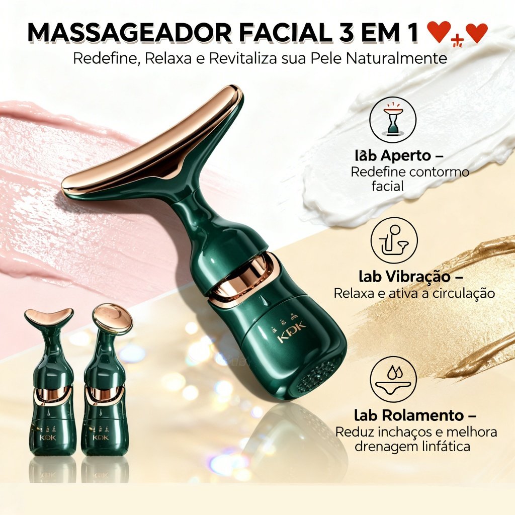 Massageador Facial Manual Profissional | Firmador, Drenagem Linfática e Anti-Flacidez N7