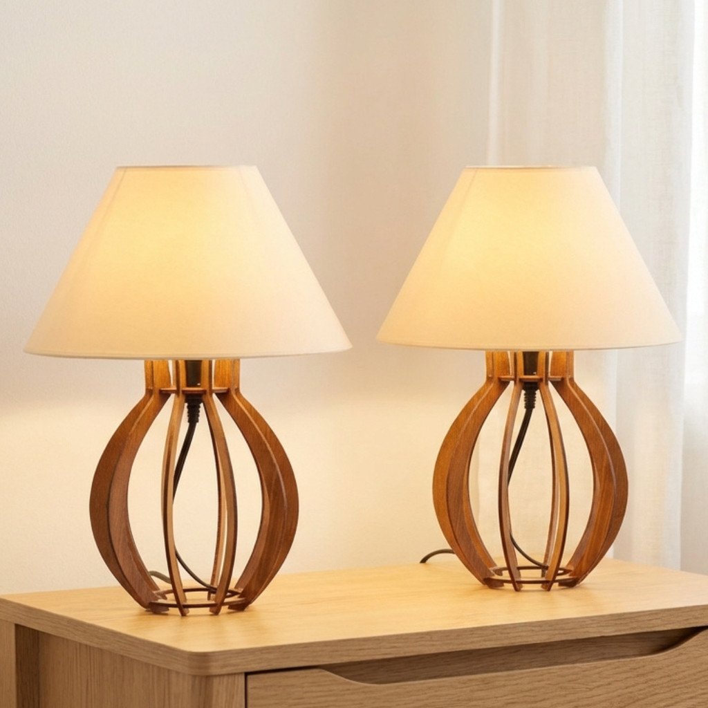 Kit 2 unidades Abajur La Finesse Cupula - Luminária Para Decoração Quarto e Sala