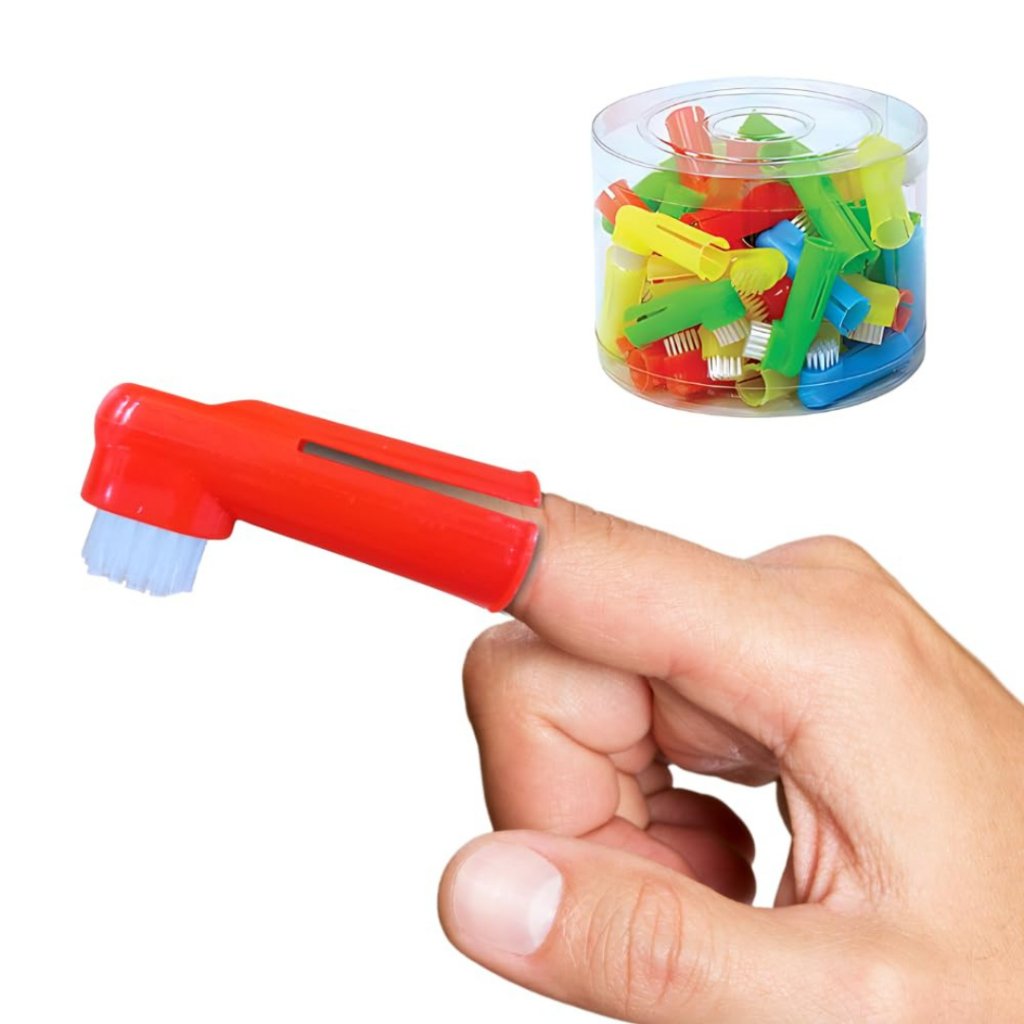 KIT DUAS ESCOVAS DE DENTE PARA CÃES E GATOS DEDAL
